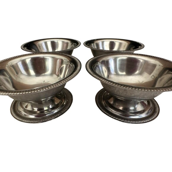 Vollrath Japan Stainless Steel Vintage Coupes Ice Cream Cups X 4 Retro - Picture 3 of 6